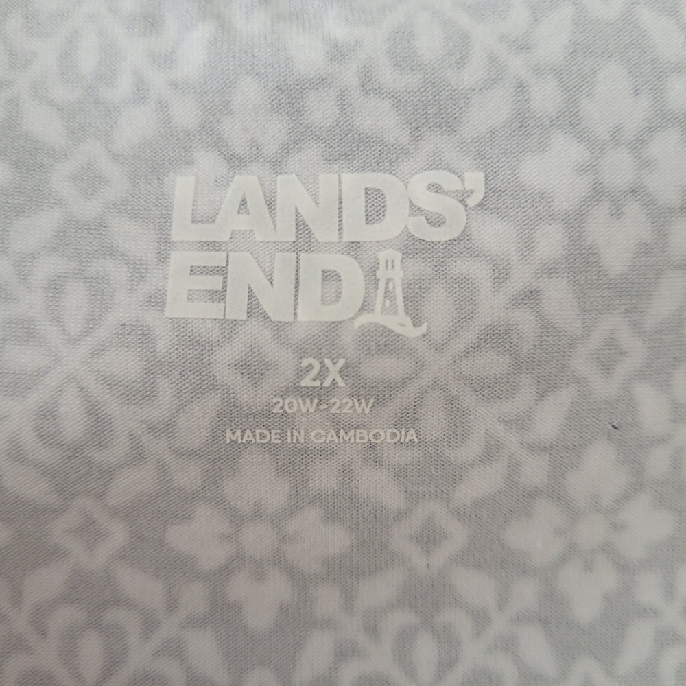 Lands' End Womens 2X Navy White Floral Faux Wrap Maxi Dress Tencel Modal NWT‎ - Picture 2 of 16